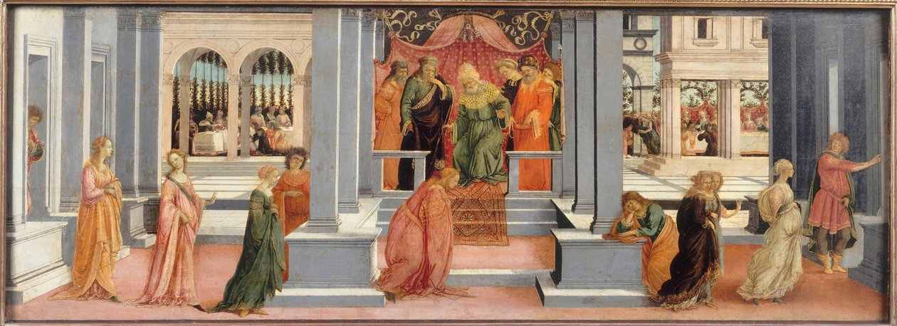 Esther vor Ahasverus, 1478-1480 von Filippino Lippi