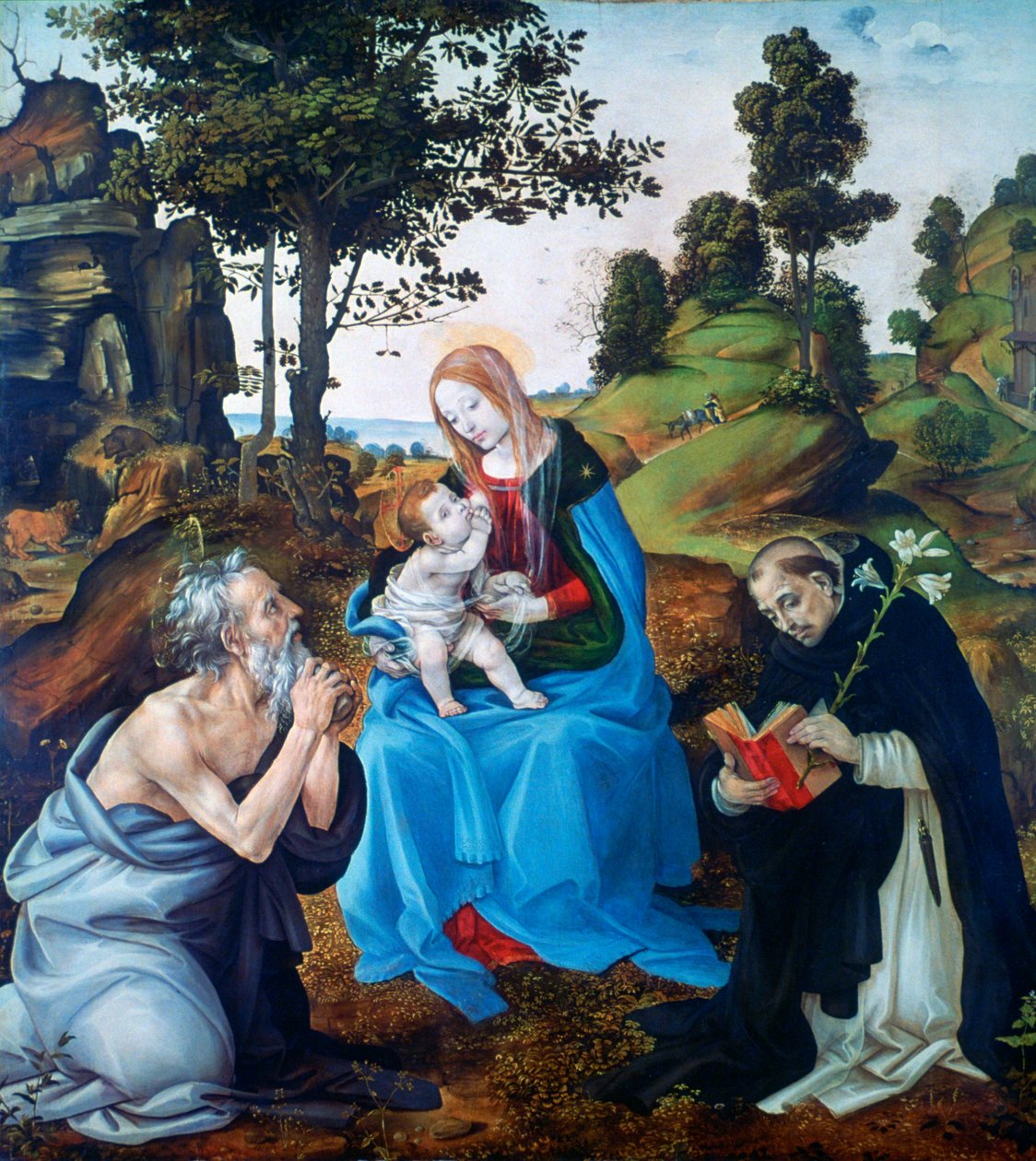Die Jungfrau und das Kind mit den Heiligen Hieronymus und Dominikus, ca. 1485 von Filippino Lippi