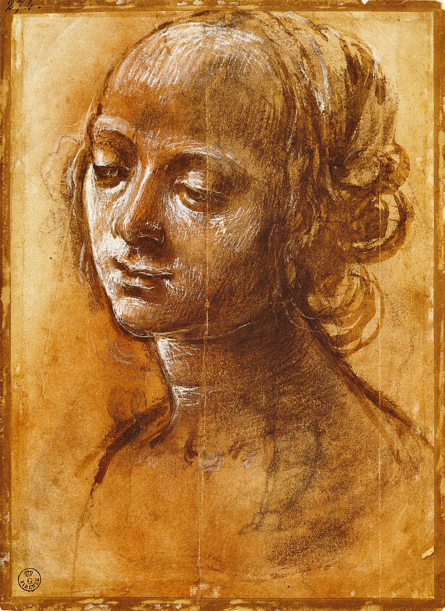 Weibliche Figur, von Filippino Lippi, Zeichnung von Filippino Lippi