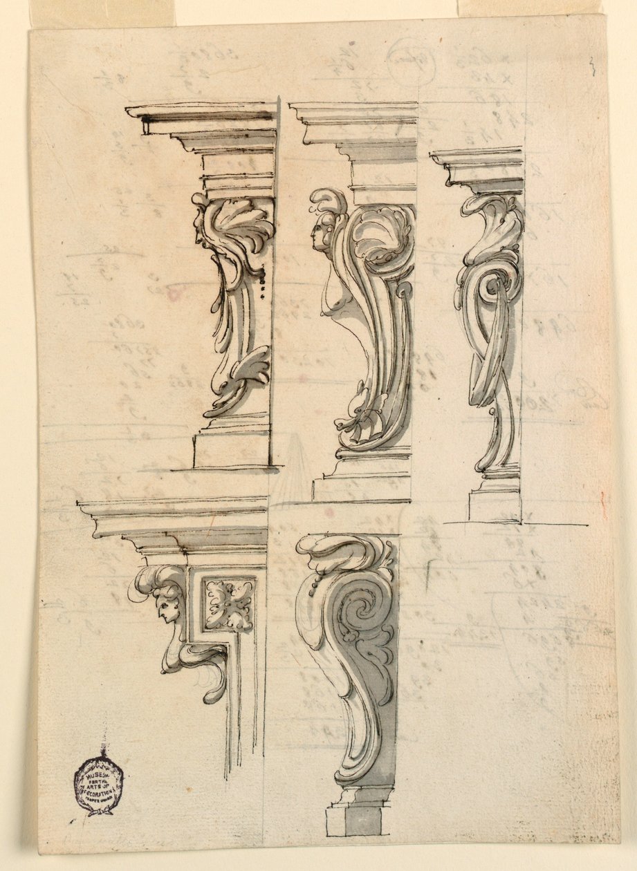 Fünf Eckmotive, ca. 1750 von Filippo Marchionni