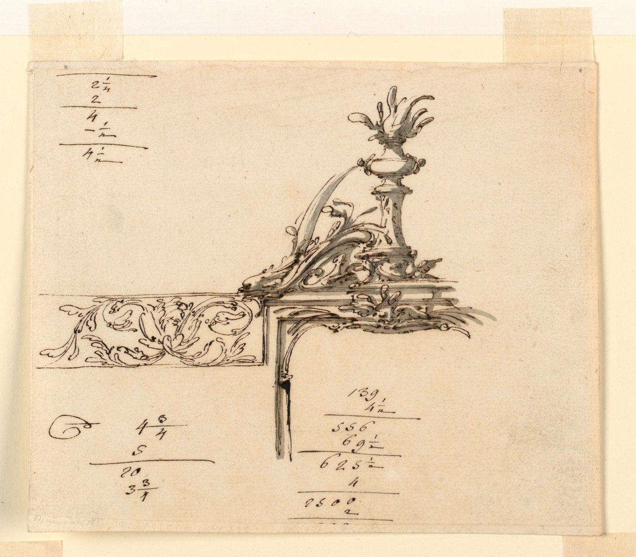 Zeichnung, Entwurf für einen Rahmen, 1750–75 von Filippo Marchionni