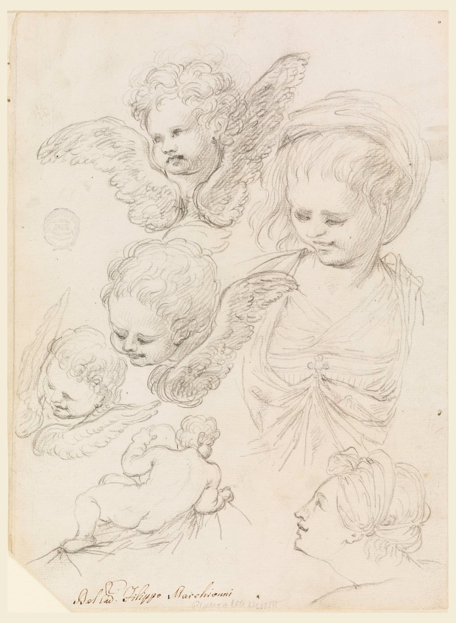 Studien für eine religiöse Darstellung, 1725–40 von Filippo Marchionni