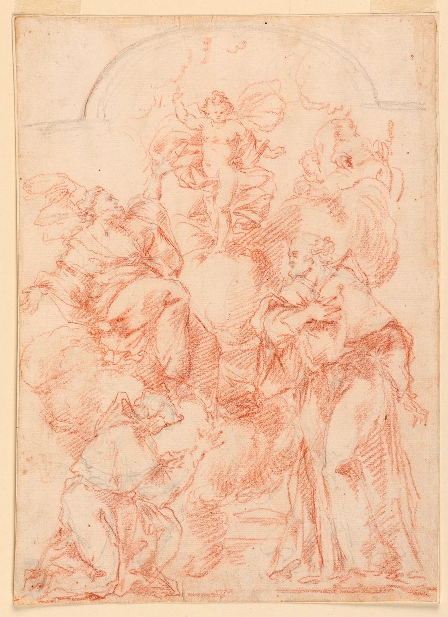 Zeichnung, Studie für ein Altarbild mit Christuskind, 1750–1800 von Filippo Marchionni