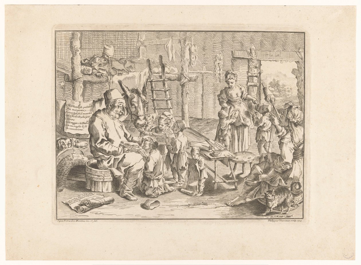 Pulcinella als Schulmeister von Filippo Vasconi