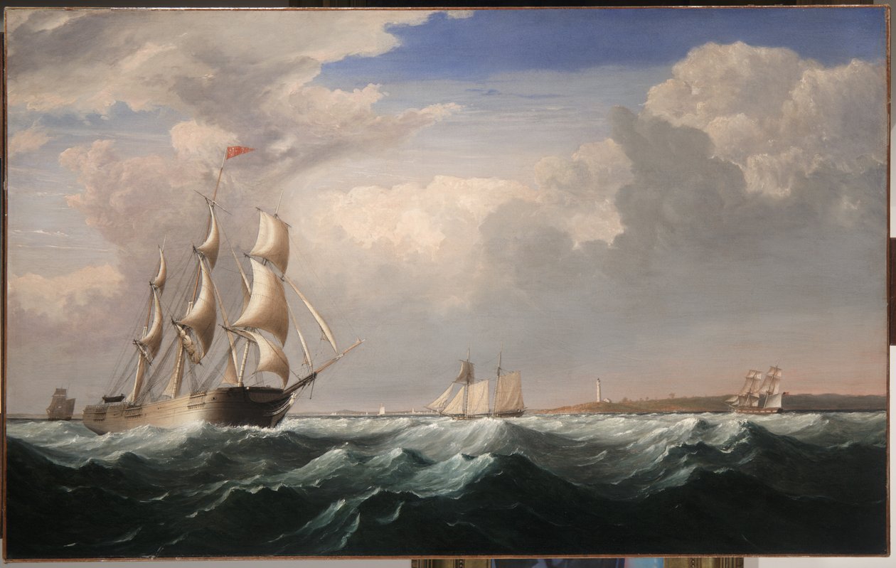 Segelschiffe vor der Küste Neuenglands, ca. 1855 von Fitz Henry Lane