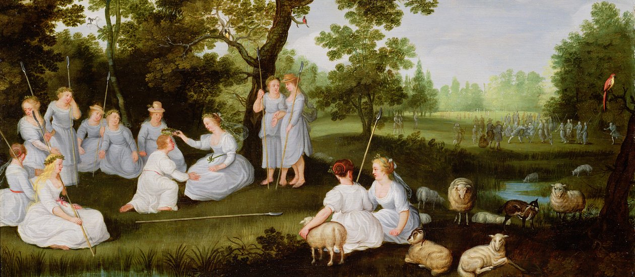 Landschaft mit Hirten und Hirtinnen von Flemish School