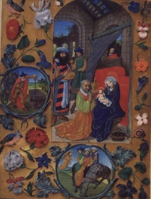 Anbetung der Heiligen Drei Könige, aus dem flämischen Stundenbuch, Brügge von Flemish School