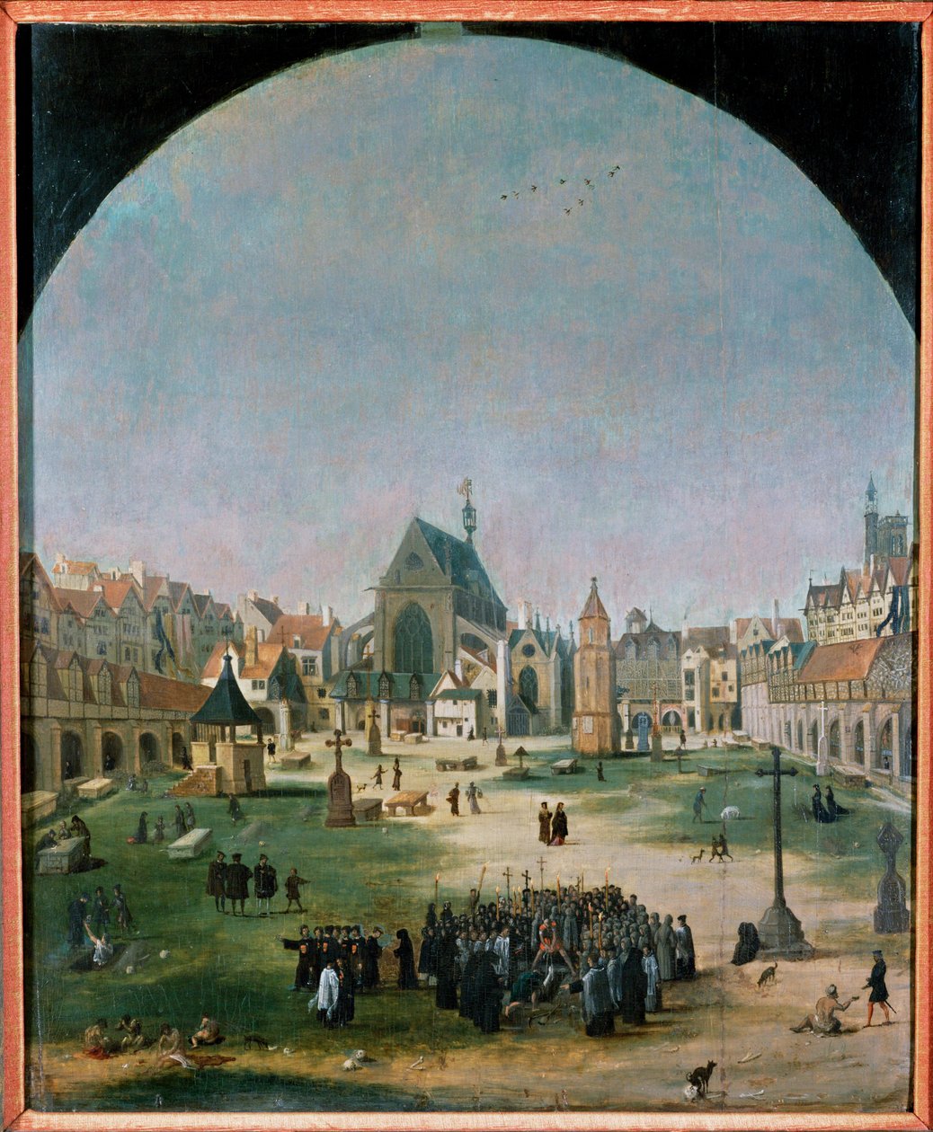 Friedhof und Kirche der Unschuldigen von Flemish School