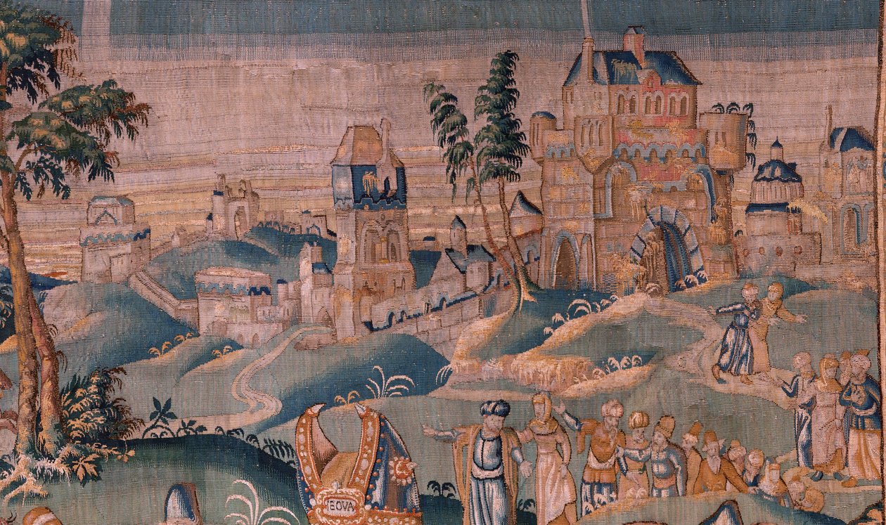Flämischer Wandteppich. Alexander vor dem Hohepriester Iaddo. Atelier von Oudenaarde. 17. Jahrhundert. von Flemish School
