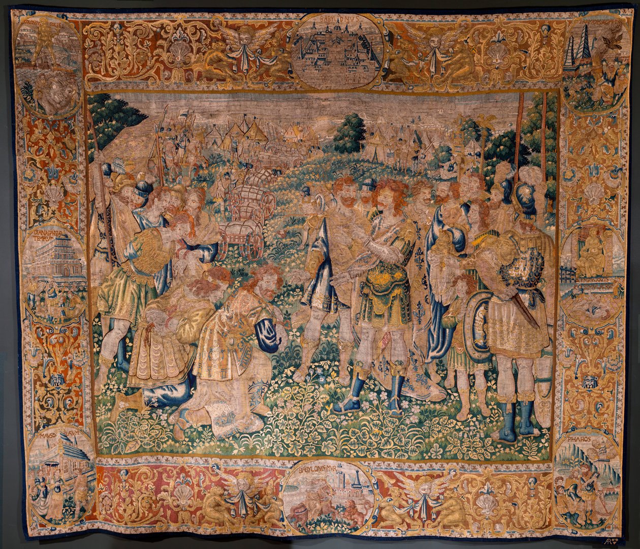 Flämischer Wandteppich. Hannibals Bruder Hasdrubal von den Römern gefangen genommen von Flemish School