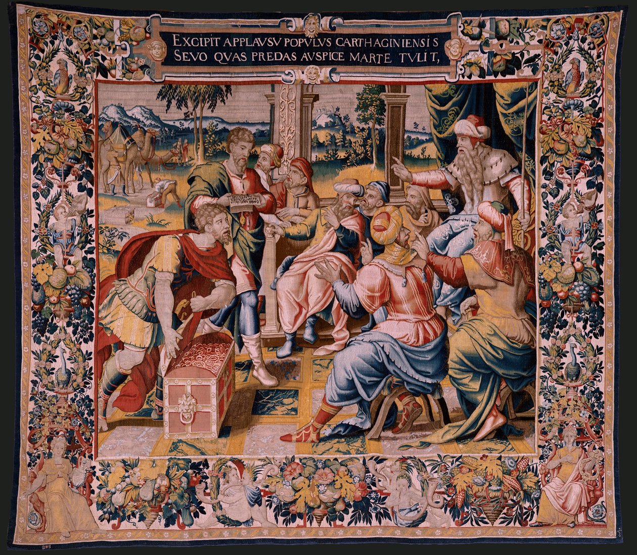 Die Geschichte von Hannibal. Mago, Hannibals Bote, in Karthago. Fünfter Wandteppich der Serie. von Flemish School