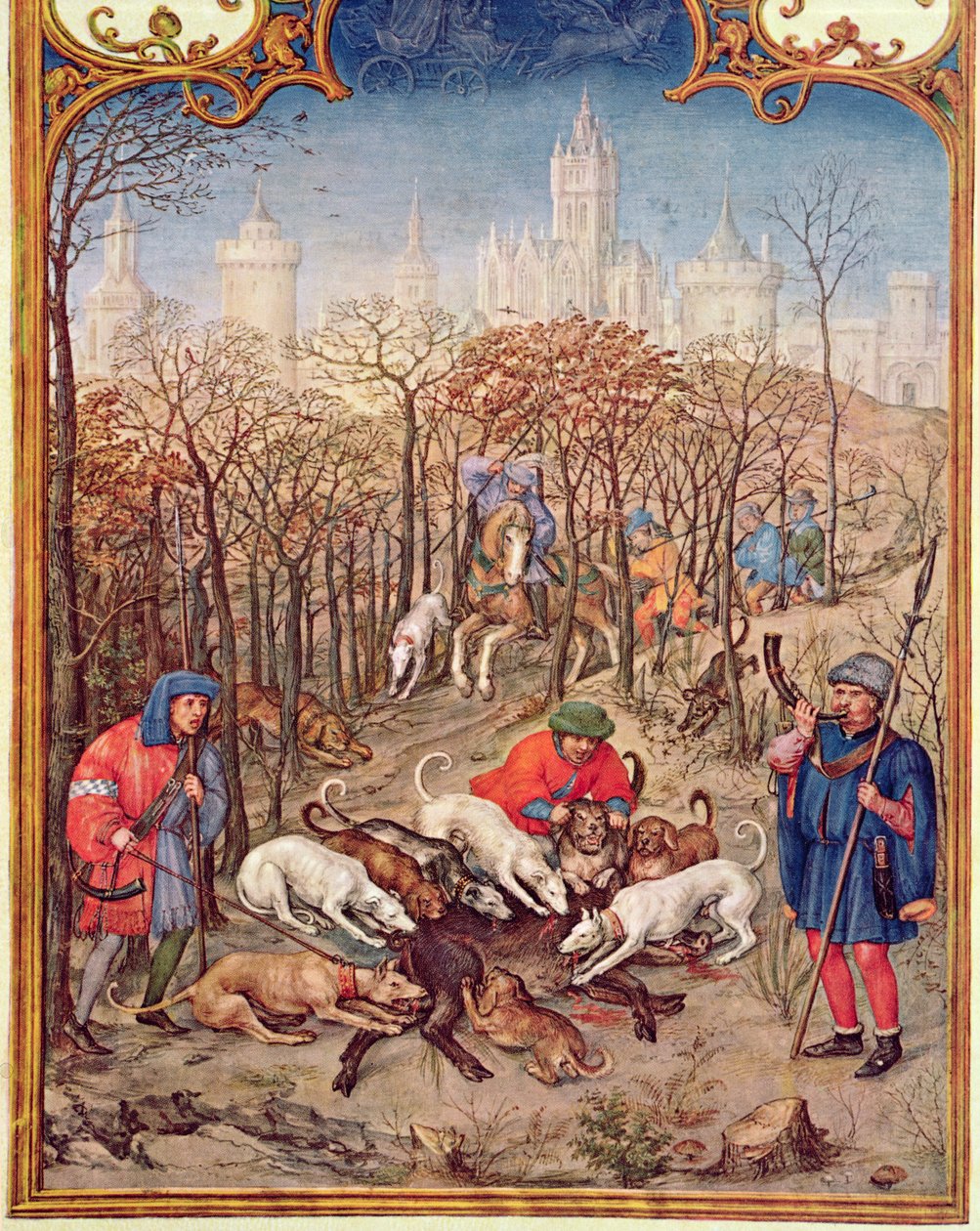 Fol.12v Der Monat Dezember: Wildschweinjagd, aus dem Breviarium Grimani, ca. 1515 von Flemish School