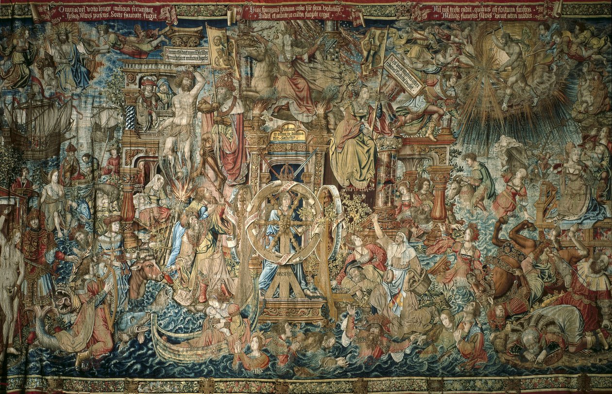 Fortuna (1520-1525), Teppich der Serie der Ehren des Königspalastes von La Granja de San Ildefonso - AELST III, Pieter van (ca. 1495-1555). Fortuna. 16. Jh. Spanien. KASTILIEN UND LEÓN. Real Sitio de San Ildefonso. Königspalast von La Granja de San Ildefon von Flemish School
