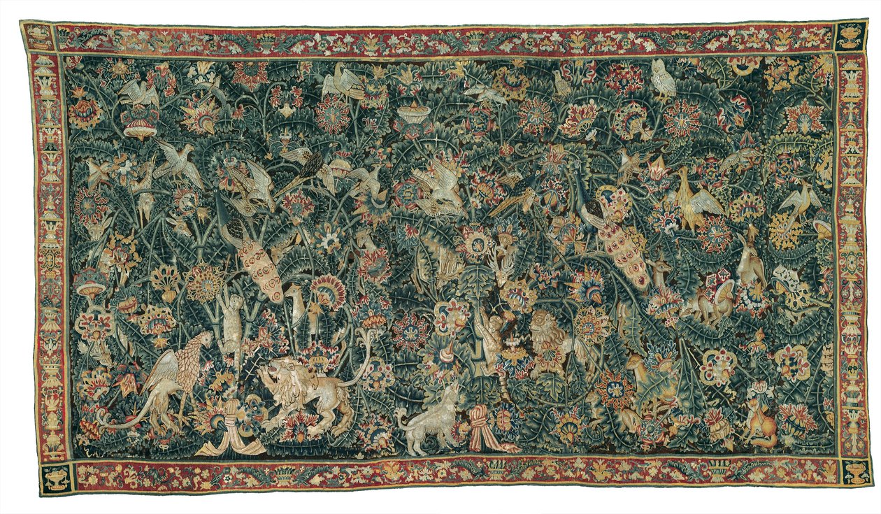 Großes Blatt mit Tieren und Vögeln, 1525-50 von Flemish School
