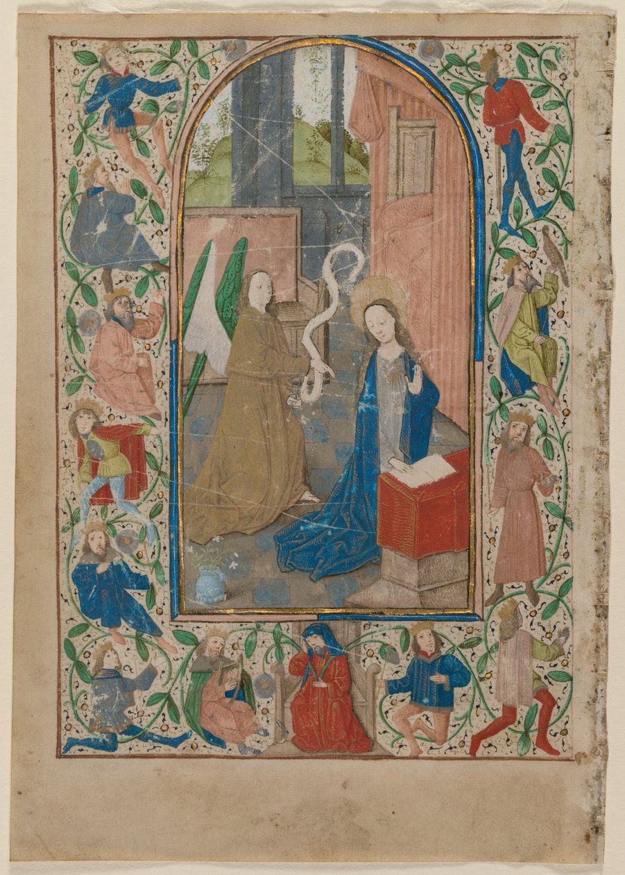 Blatt aus einem Stundenbuch: Die Verkündigung von Flemish School