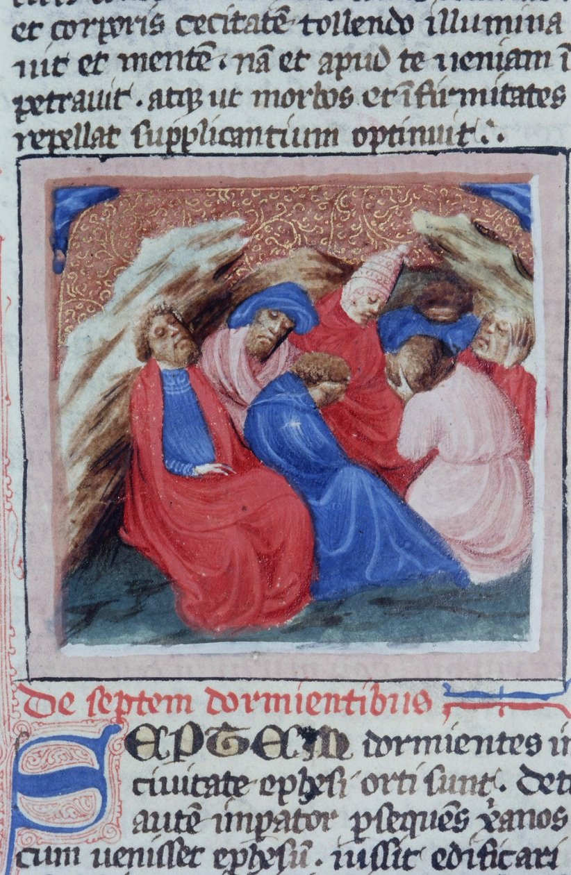 Seite aus der Legenda Aurea, Brügge, ca. 1400-10 von Flemish School