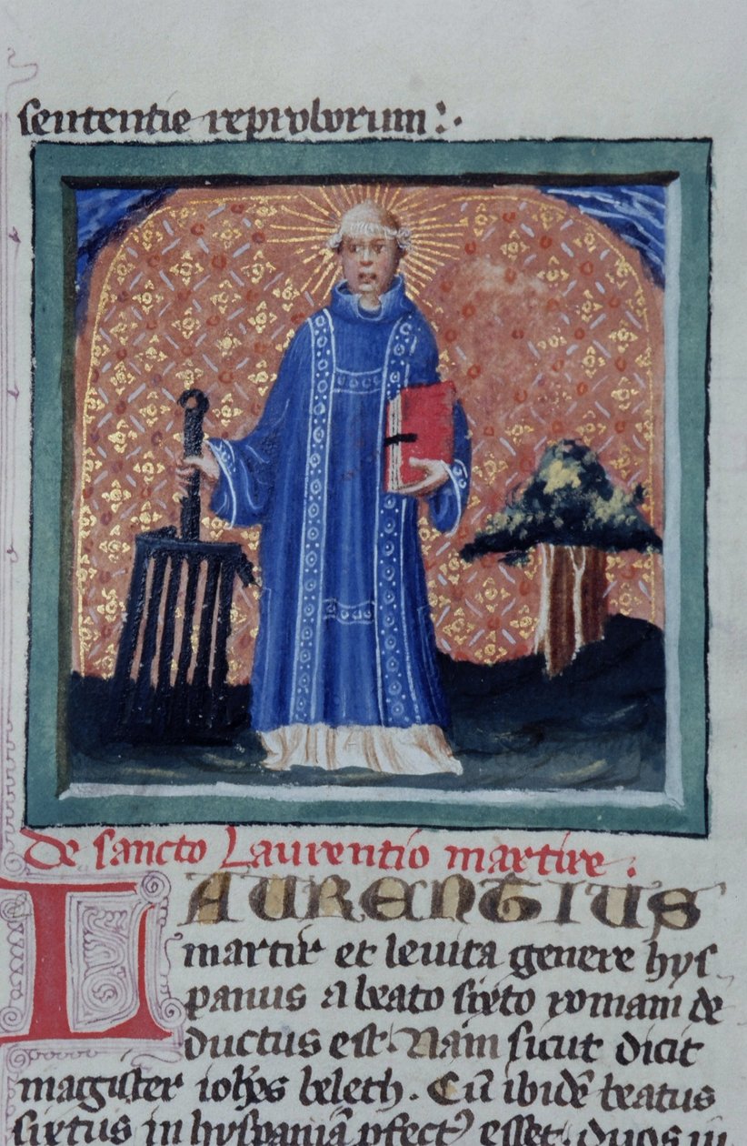Seite aus der Legenda Aurea, Brügge, ca. 1400-10 von Flemish School