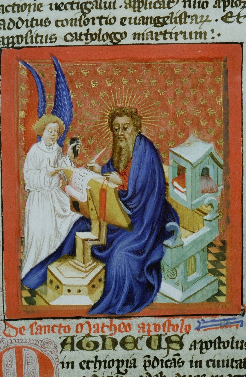 Seite aus der Legenda Aurea, Brügge, ca. 1400-10 von Flemish School