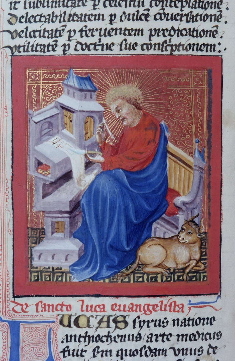 Seite aus der Legenda Aurea, Brügge, ca. 1400-10 von Flemish School