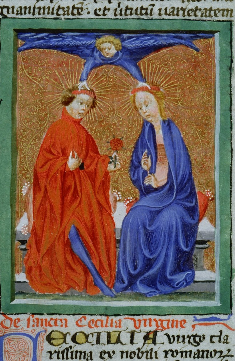 Seite aus der Legenda Aurea, Brügge, ca. 1400-10 von Flemish School