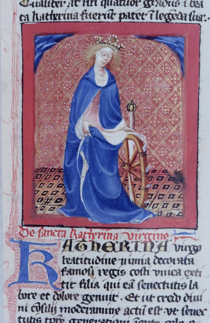 Seite aus der Legenda Aurea, Brügge, ca. 1400-10 von Flemish School