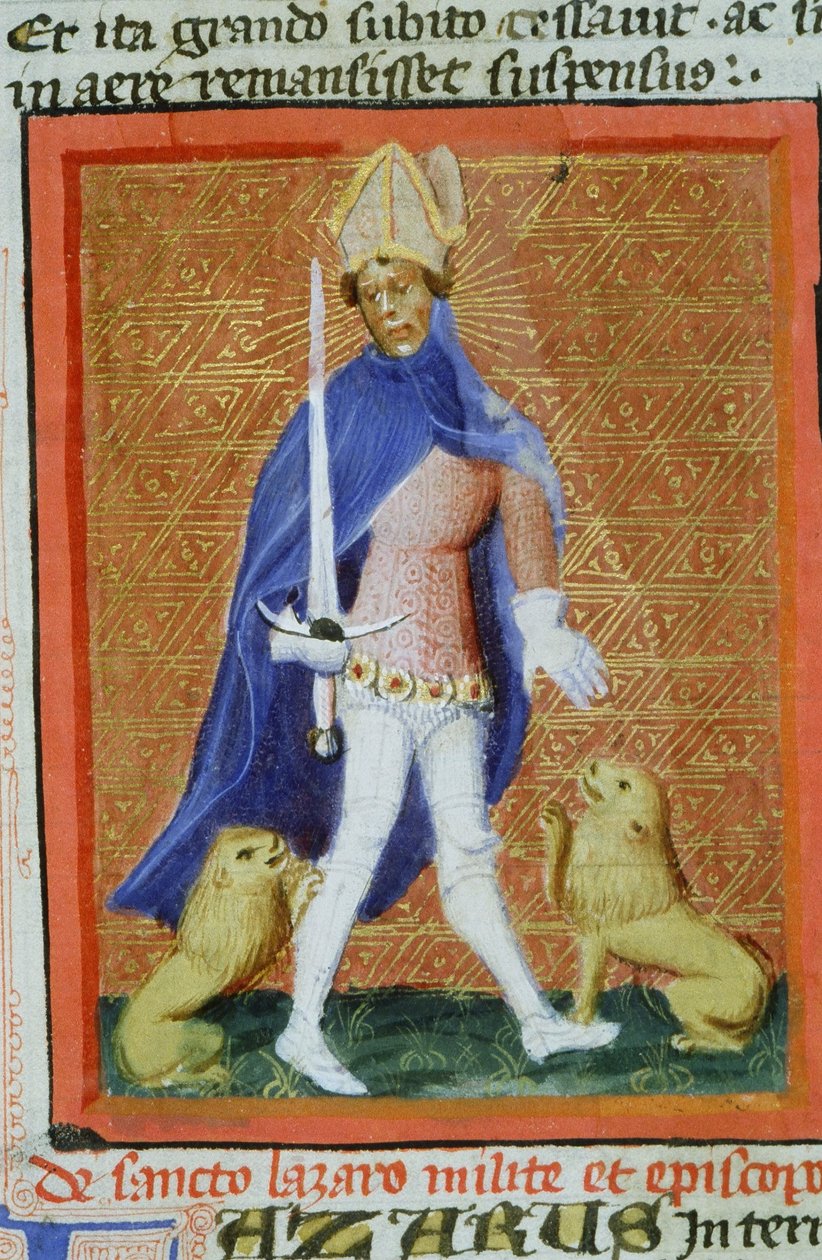 Seite aus der Legenda Aurea, Brügge, ca. 1400-10 von Flemish School