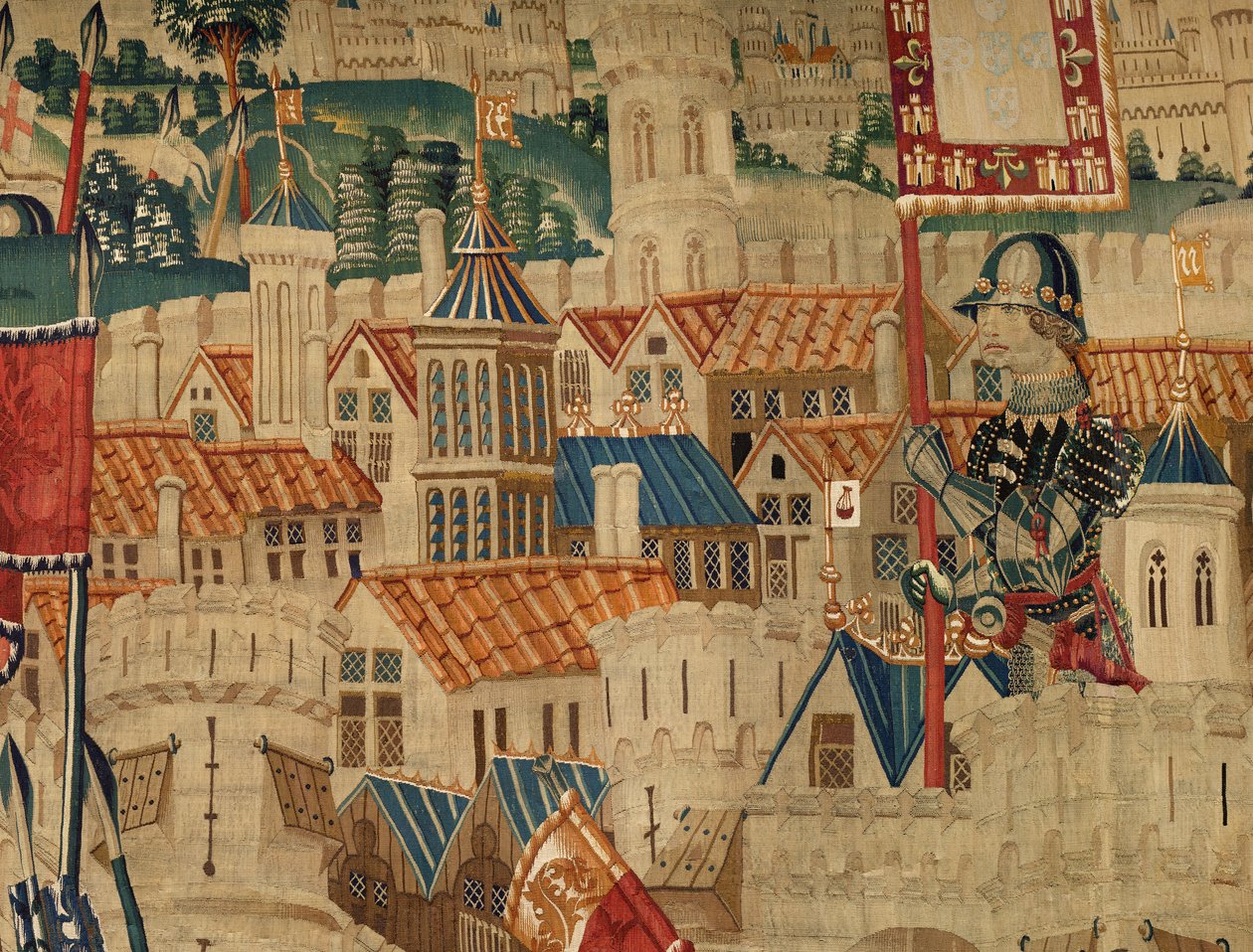 Serie Eroberungen von König Alfons I. von Portugal (Conquistas de Alfonso V de Portugal). Eroberung von Tanger (Toma de Tánger, De inname van Tanger). Tournai. Wolle und Seide. von Flemish School