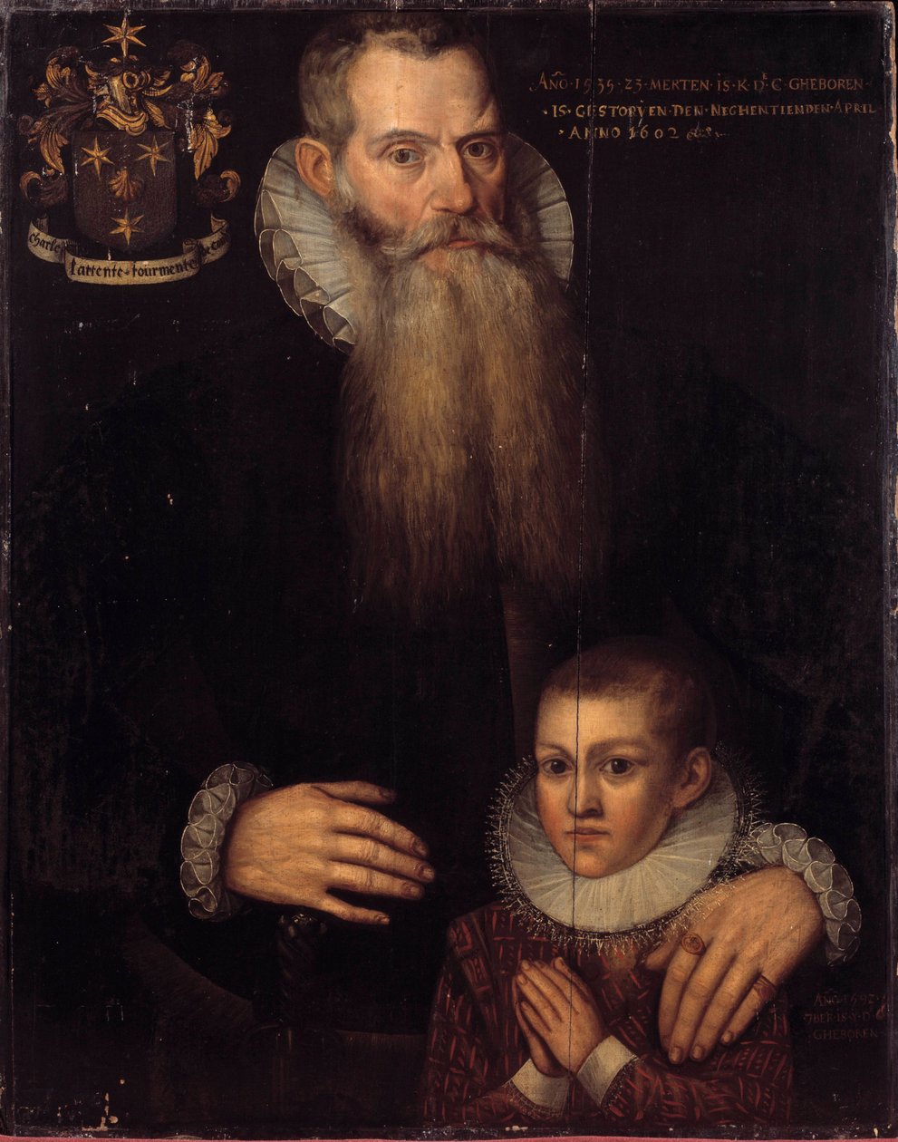Porträt von Charles de Conde (1535-1602) und seinem Sohn John im Jahr 1592 von Flemish School