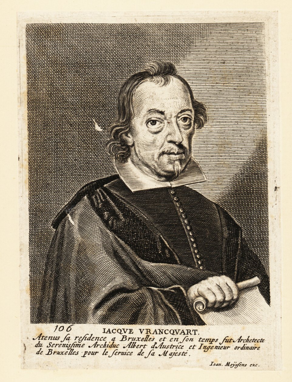 Porträt von Jacob Franquart, flämischer Maler, Architekt und Graveur von Flemish School