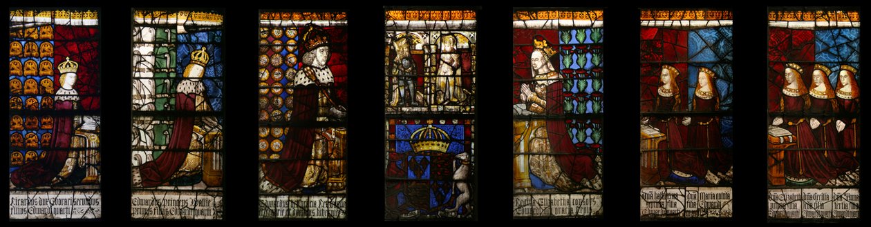 Königliche Familie von Edward IV in situ, ca. 1480 (Buntglas) von Flemish School