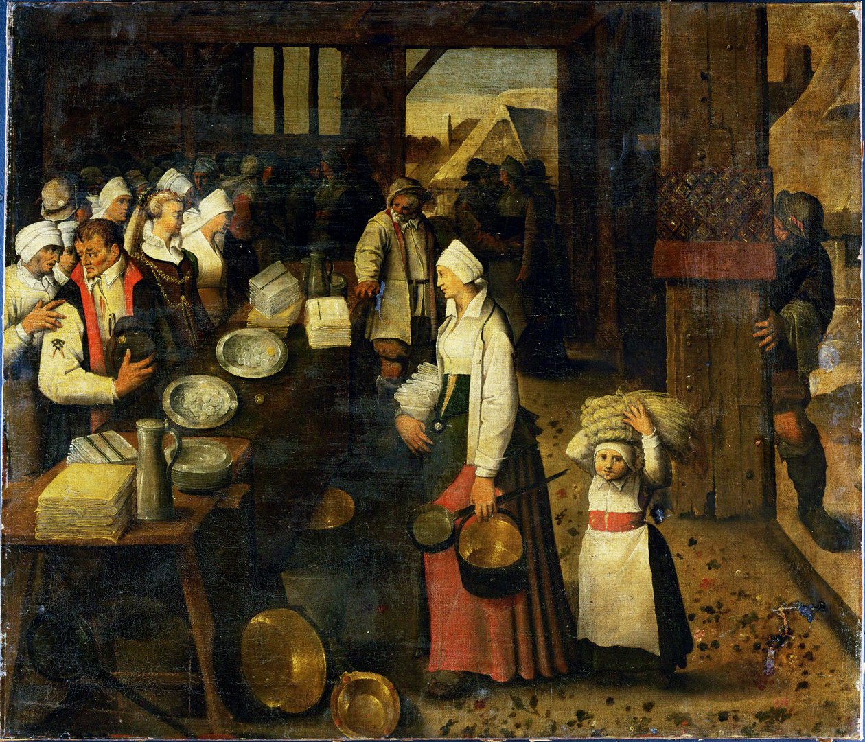 Umgebung von Pieter Brueghel III: Ein Ehepaar erhält Geschenke von Flemish School