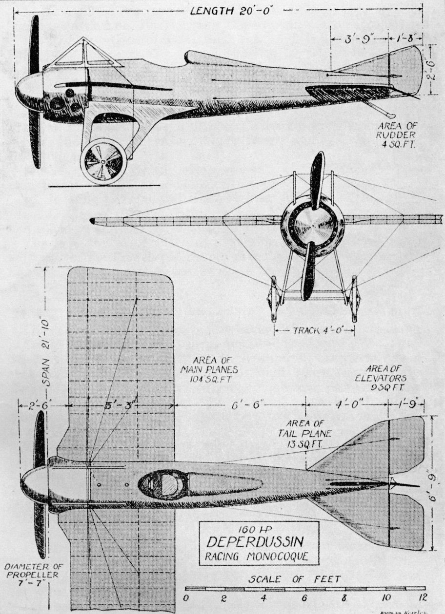 Wahrscheinlich das schnellste Flugzeug bei Kriegsausbruch: Das Deperdussin-Eindecker 160 von Flight Photo