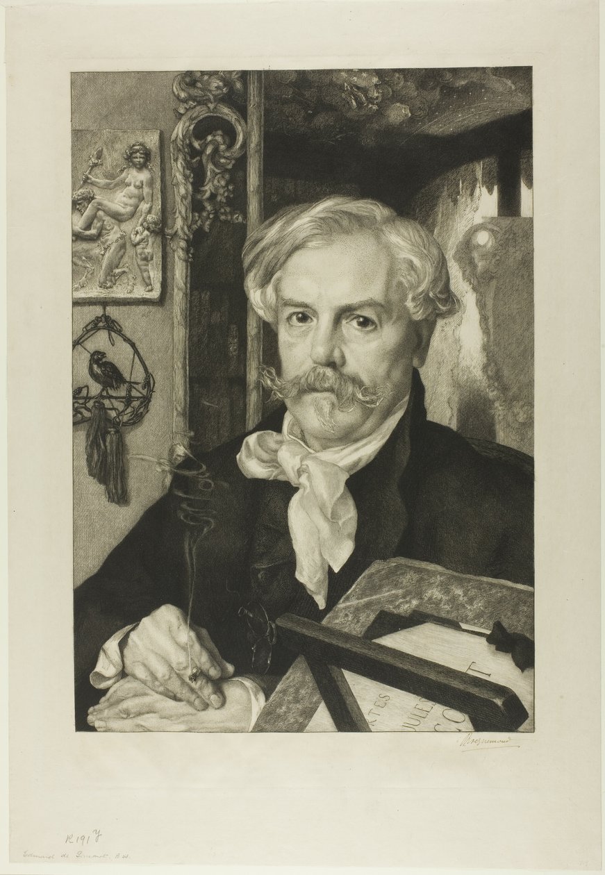 Porträt von Edmond de Goncourt von Félix Henri Bracquemond