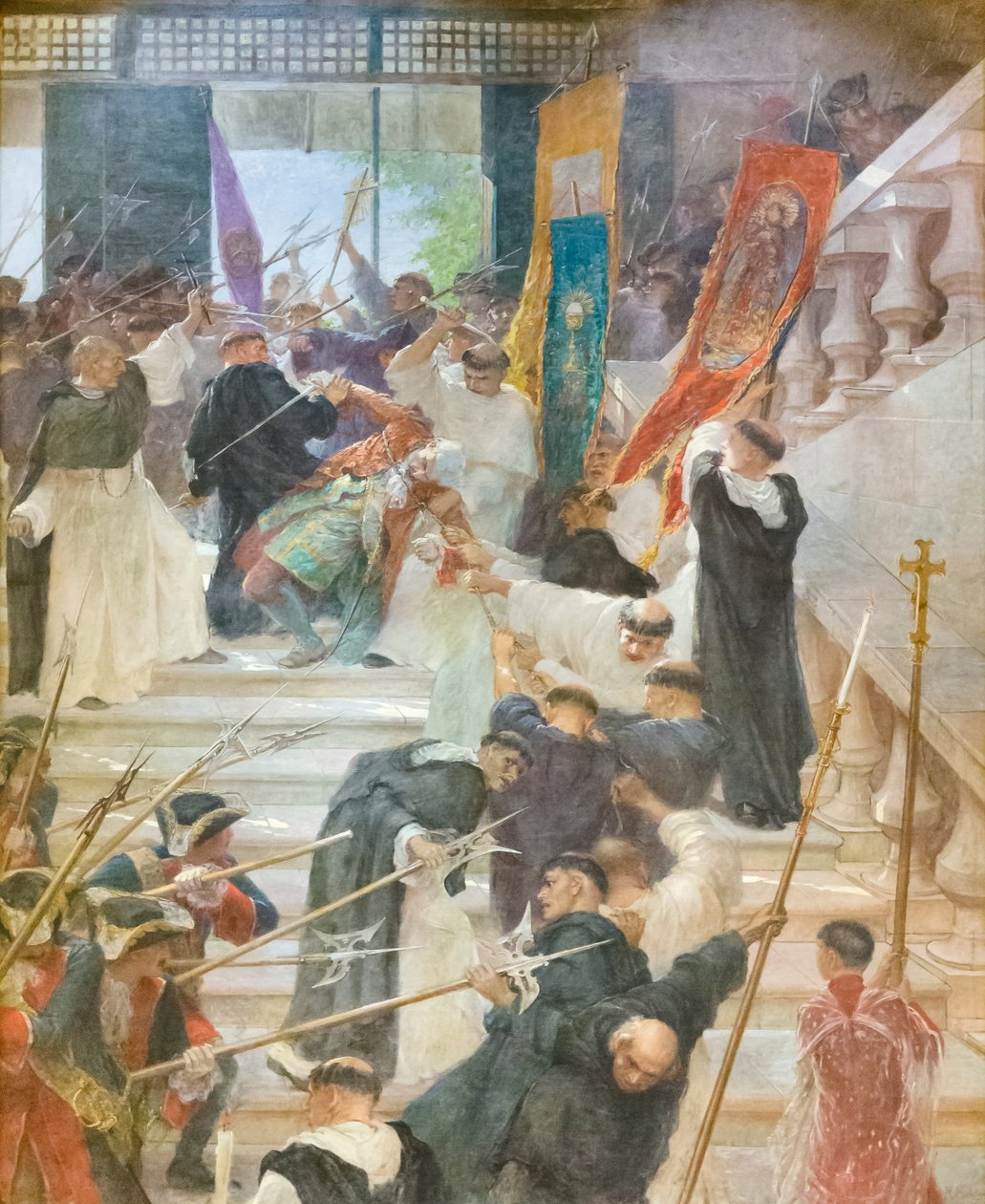 Die Ermordung des Gouverneurs Bustamante von Félix Resurreccion Hidalgo y Padilla