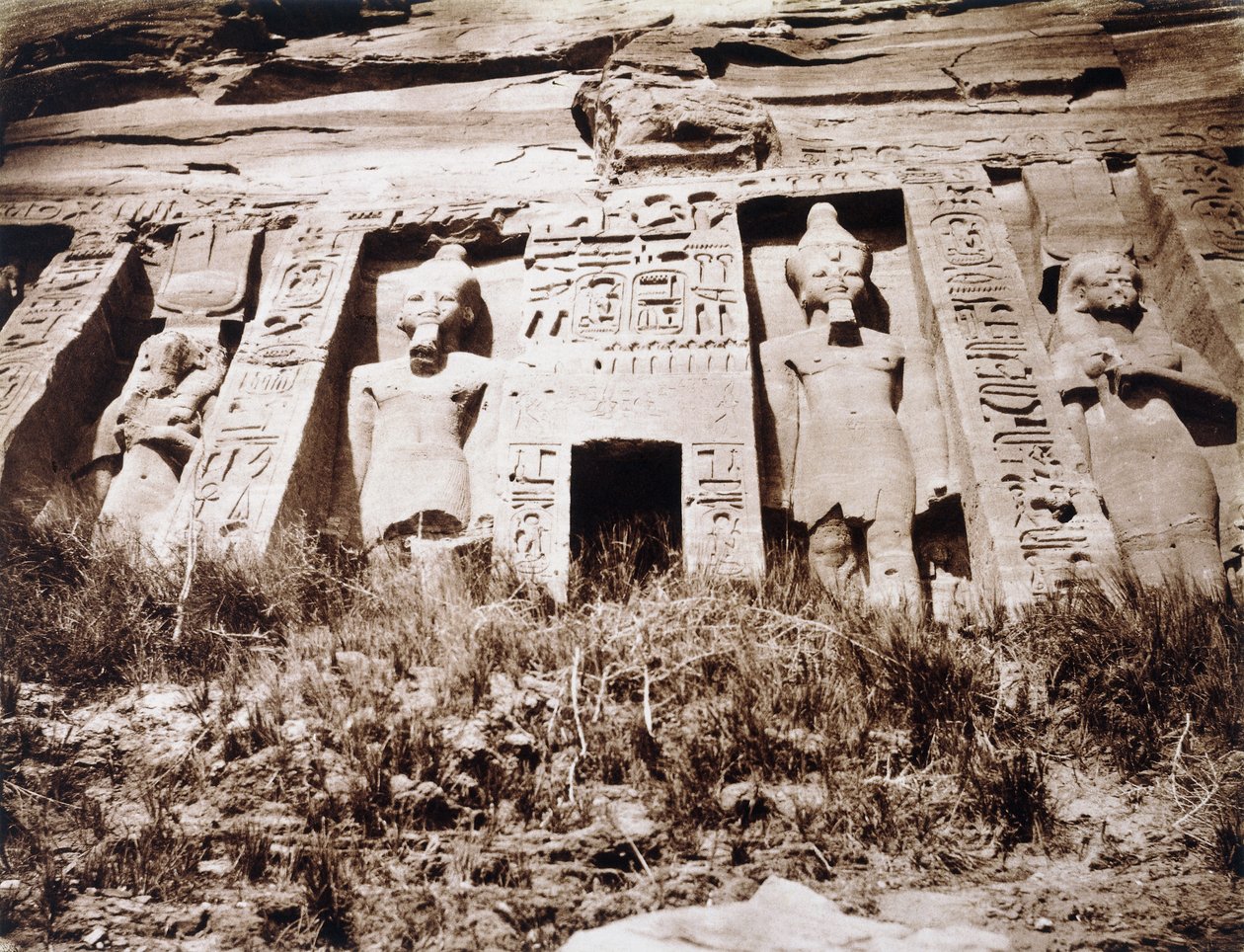 Abou-Sembil, Petit Speos, zentrale Partie der Fassade, um 1853-54 von Félix Teynard