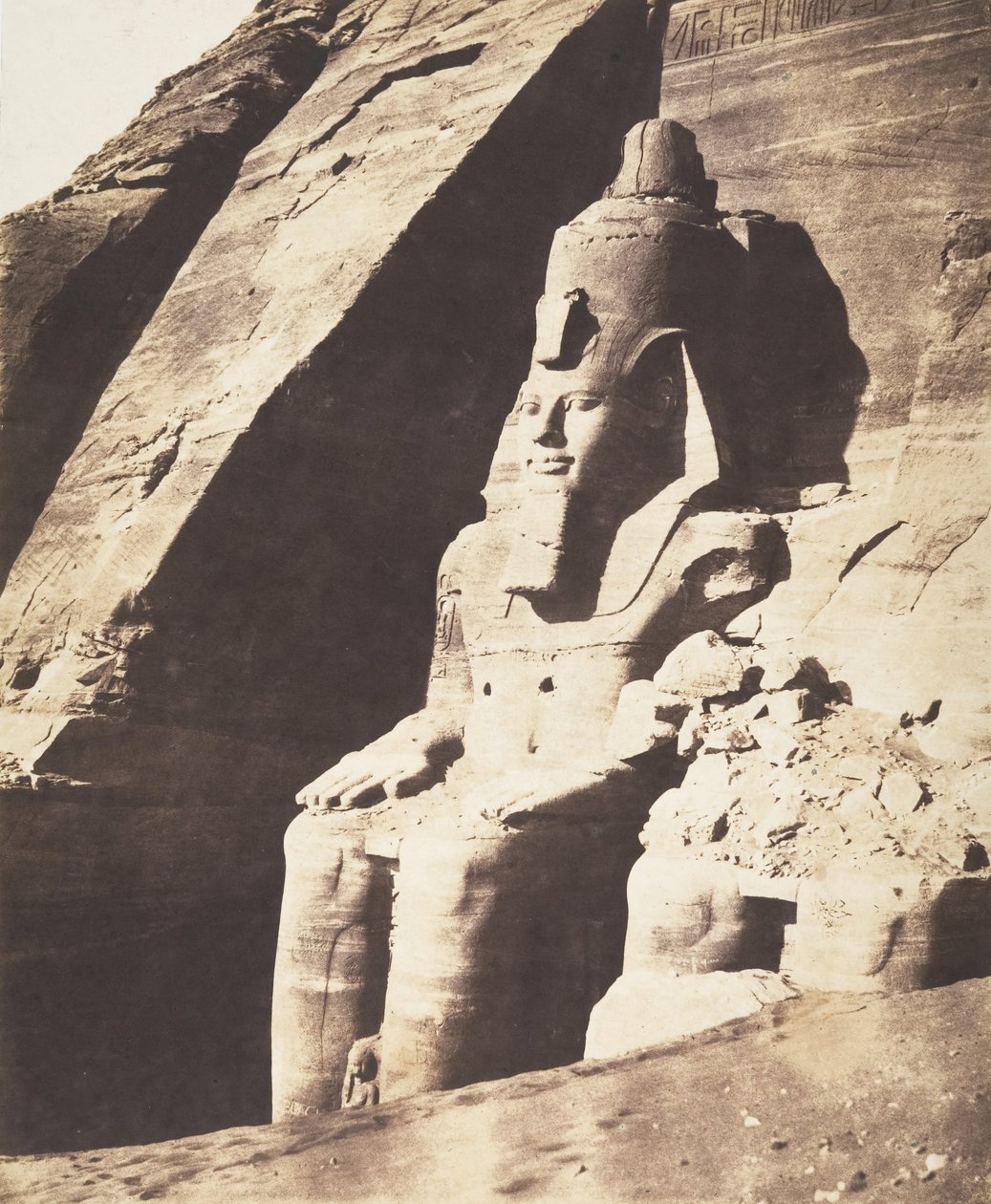 Abou Sembil, Großer Tempel - Kolossale Statuen, Dreiviertelansicht, 1851-52 von Félix Teynard