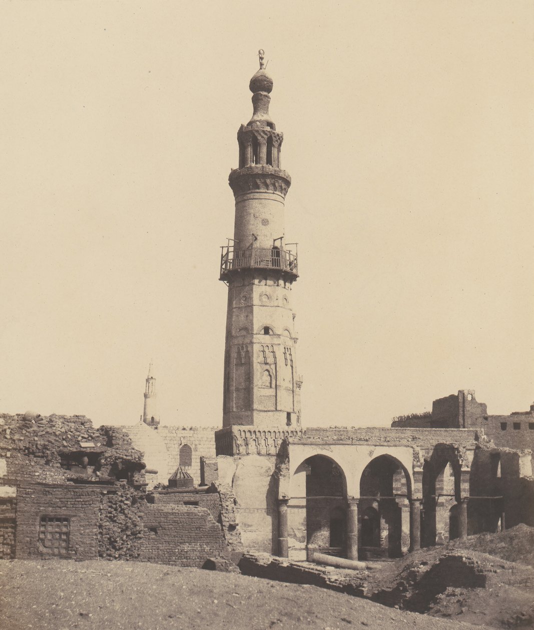 Djirdjeh, Moschee in Ruinen am Ufer des Nils, 1851-52, gedruckt 1853-54 von Félix Teynard