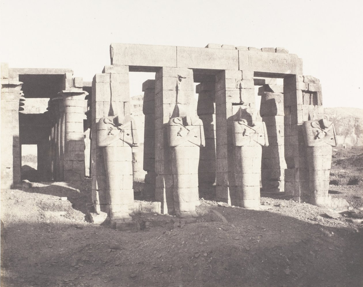 Gournah Theben, Palais genannt das Memnonium, 1851-52, gedruckt 1853-54 von Félix Teynard
