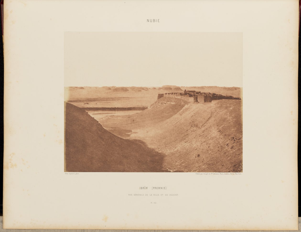 Ibrîm (Premnis). Gesamtansicht der Stadt und der Wüste von Félix Teynard