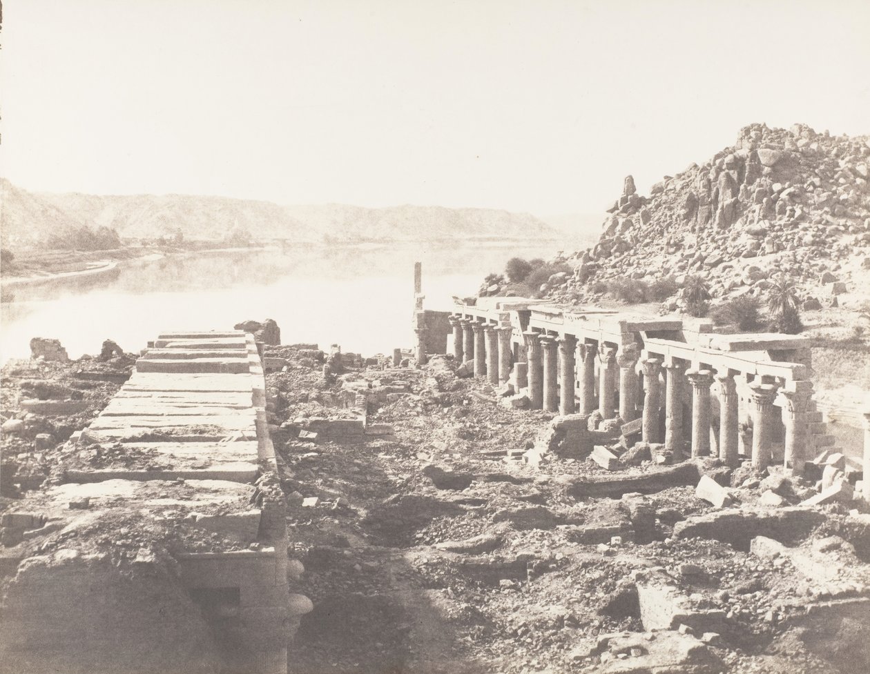 Ile de Fileh Philä, allgemeine Ansicht vom Punkt I, auf der Plattform von Félix Teynard