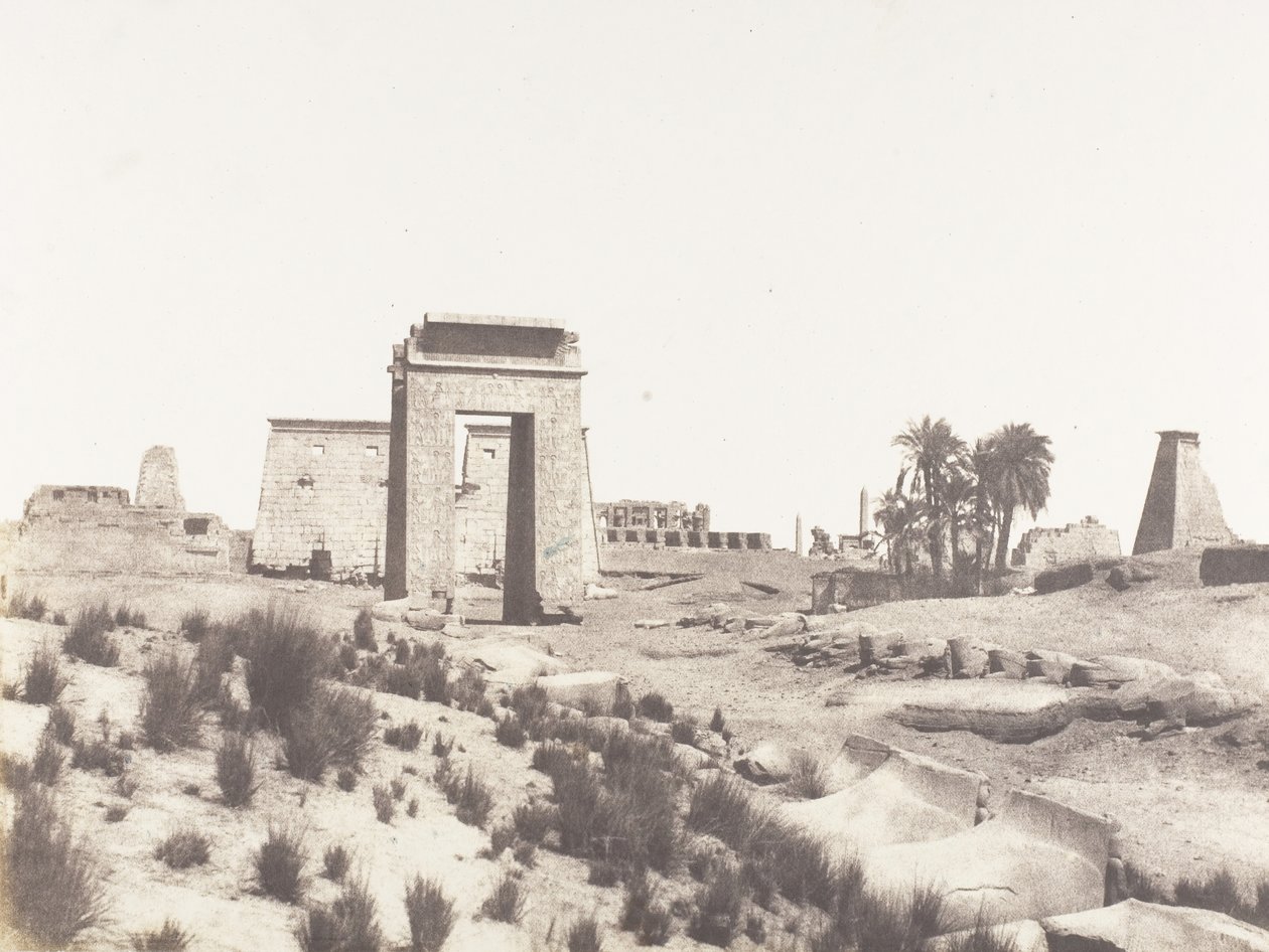 Karnak Theben, Gesamtansicht der Ruinen vom Punkt B, 1851-52, gedruckt 1853-54 von Félix Teynard