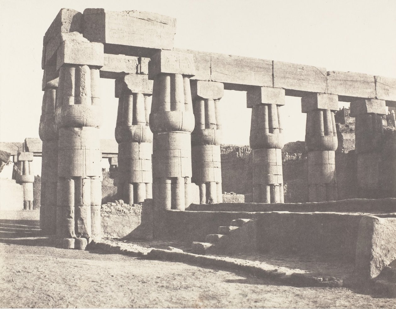 Louksor Theben, spätere Konstruktion - Parallele Galerien, 1851-52, gedruckt 1853-54 von Félix Teynard