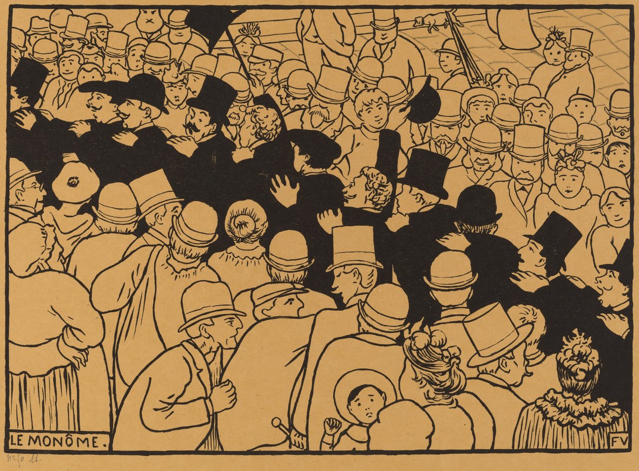 Le Monôme (Parade durch die Straßen in Einzelreihe) von Félix Vallotton