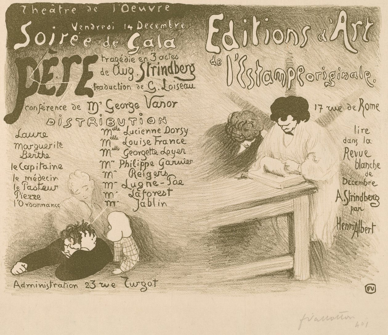 Père: Tragödie in 3 Akten von Aug. Strindberg, 1894 von Félix Vallotton