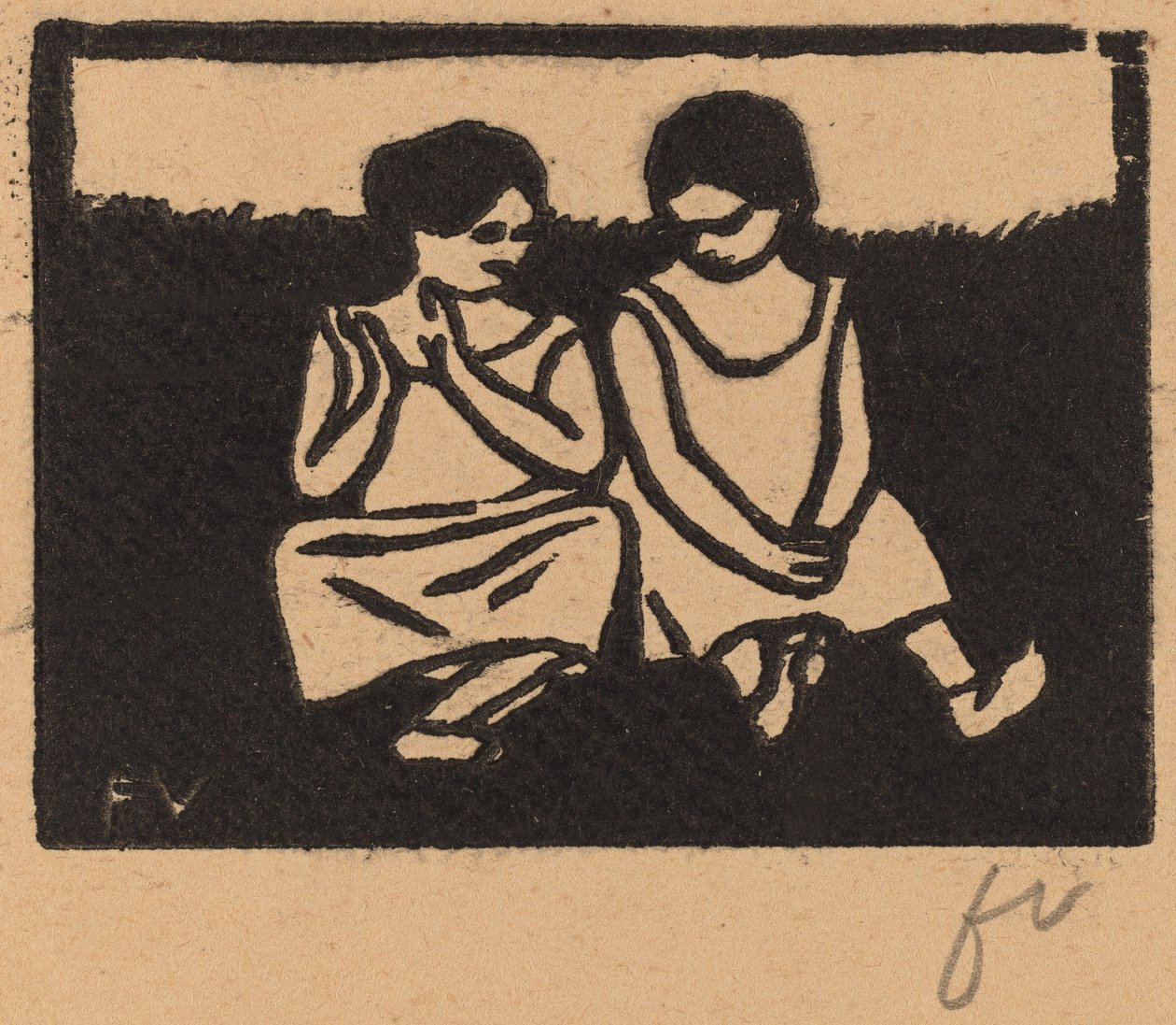 Zwei Mädchen in Hemden von Félix Vallotton