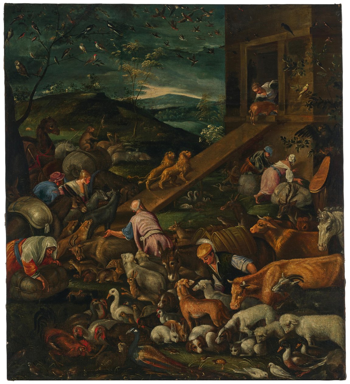 Einzug der Tiere in die Arche Noah (Nachfolger von Jacopo Bassano) von Follower of Jacopo Bassano