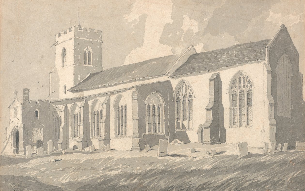 Südseite der Kirche von Catfield, Norfolk von Follower of John Sell Cotman