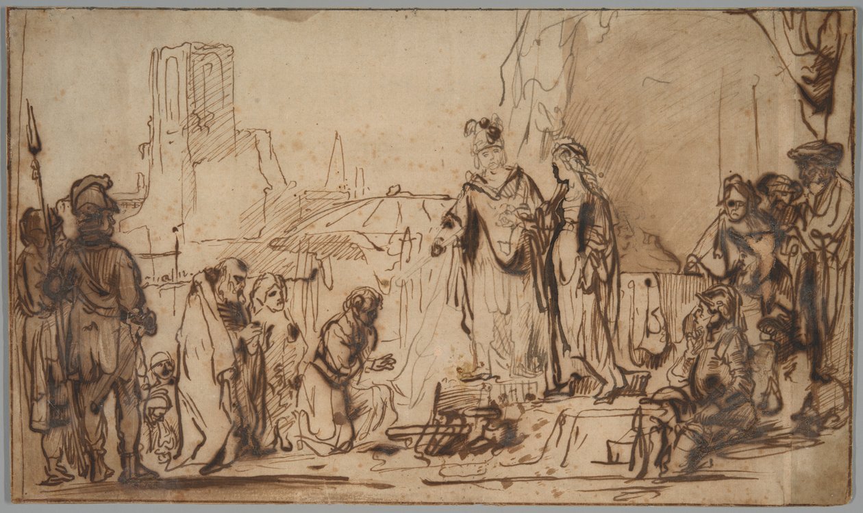 Scipio gibt die spanische Braut ihrer Familie zurück von Follower of Rembrandt van Rijn