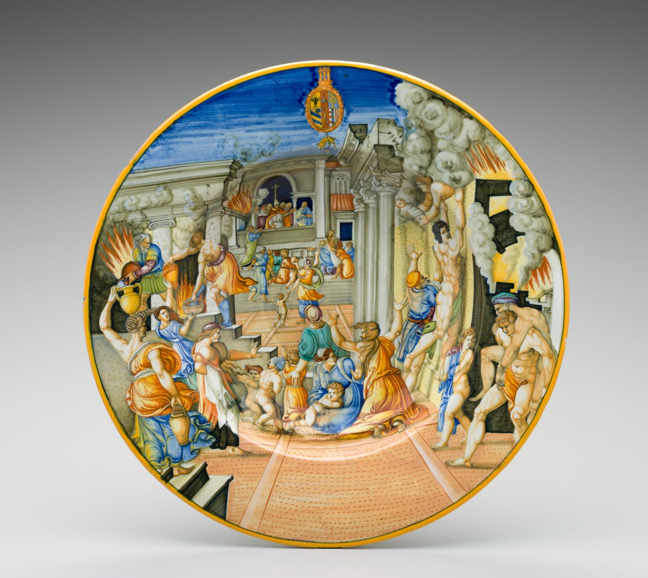 Die Verbrennung von Troja, zwischen 1570 und 1574 von Fontana Workshop