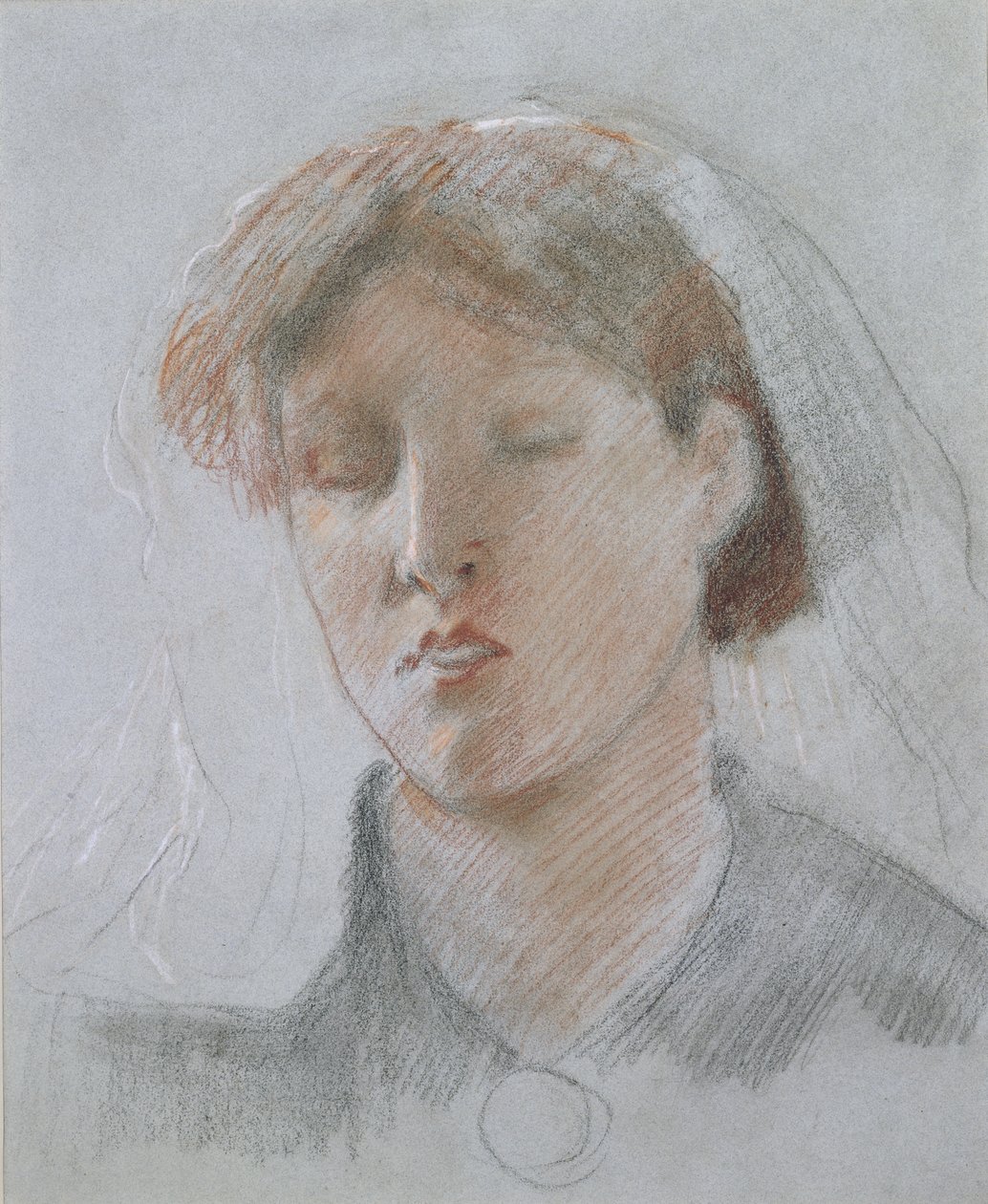 Die Frau des Künstlers Emma an ihrem Hochzeitstag von Ford Madox Brown